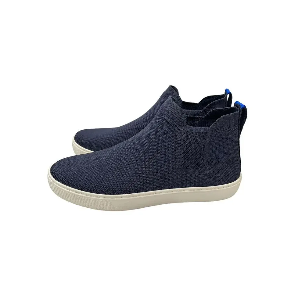 Rothy’s Chelsea Boot High top Knit Pull On Sneakers Navy Blue Size 9